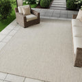 Nourison Home Courtyard 9' x 12' Indoor/Outdoor Serged Edges Area Rug Ivory Silver