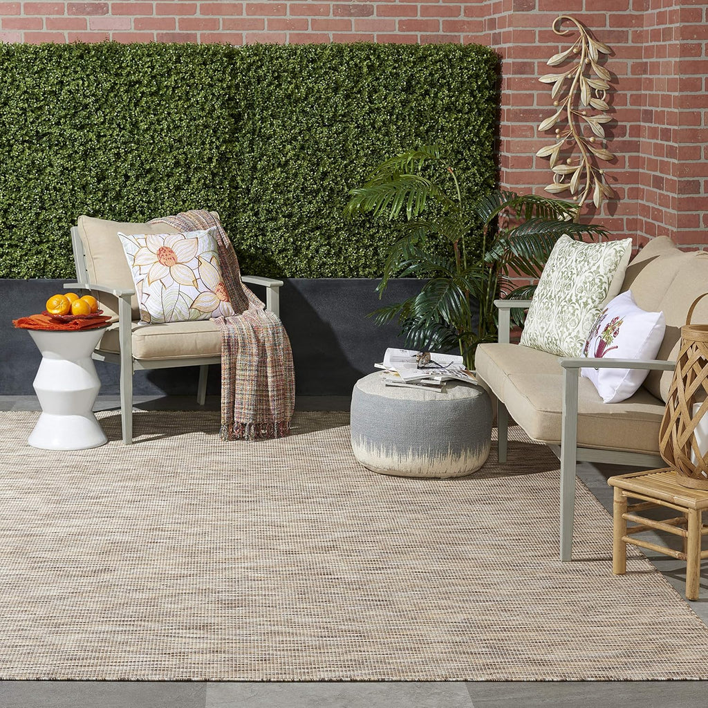 Nourison Home Positano Beige 4' x 6' Area Rug - Easy Clean, Non Shedding, Bed Room, Living Room, Dining Room, Kitchen (4' x 6')