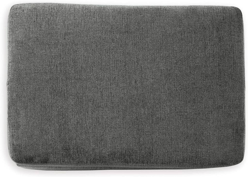 Signature Design by Ashley Stairatt Gray Rectangular Upholstered Ottoman | Plush gray chenille upholstery, Fully assembled couch extension, Sturdy 33x23 in footprint