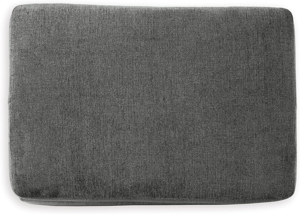 Signature Design by Ashley Stairatt Gray Rectangular Upholstered Ottoman | Plush gray chenille upholstery, Fully assembled couch extension, Sturdy 33x23 in footprint