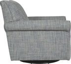 Signature Design by Ashley Renley Tweed Glider Swivel Accent Chair, Ash | Multi-tonal polyester, rayon, and acrylic upholstery, 360-degree rotation for living rooms and home offices