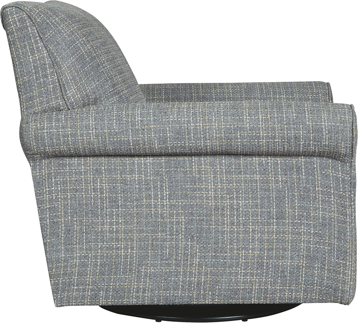 Signature Design by Ashley Renley Tweed Glider Swivel Accent Chair, Ash | Multi-tonal polyester, rayon, and acrylic upholstery, 360-degree rotation for living rooms and home offices
