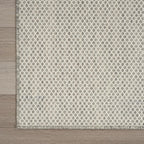 Nourison Home Courtyard 9' x 12' Indoor/Outdoor Serged Edges Area Rug Ivory Silver